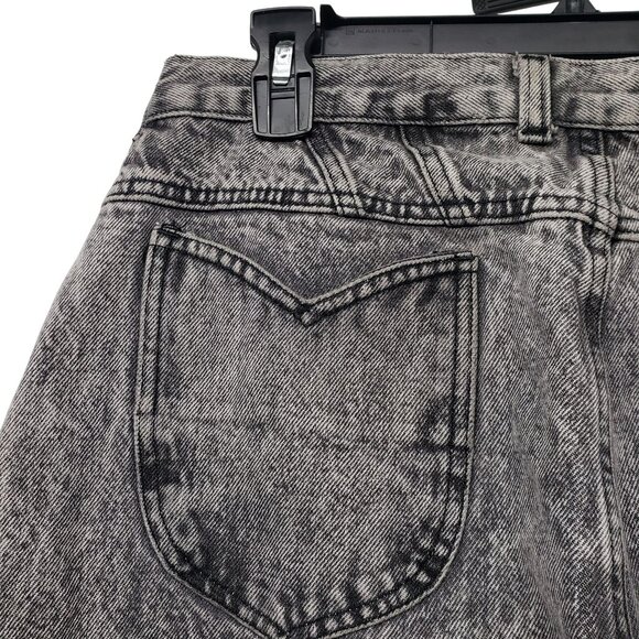 Vintage 80s PS Gitano Tapered Leg High Waisted Acid Wash Mom Jeans Black Gray - Picture 3 of 13